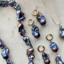Load image into Gallery viewer, Night Lagoon Baroque Hoops